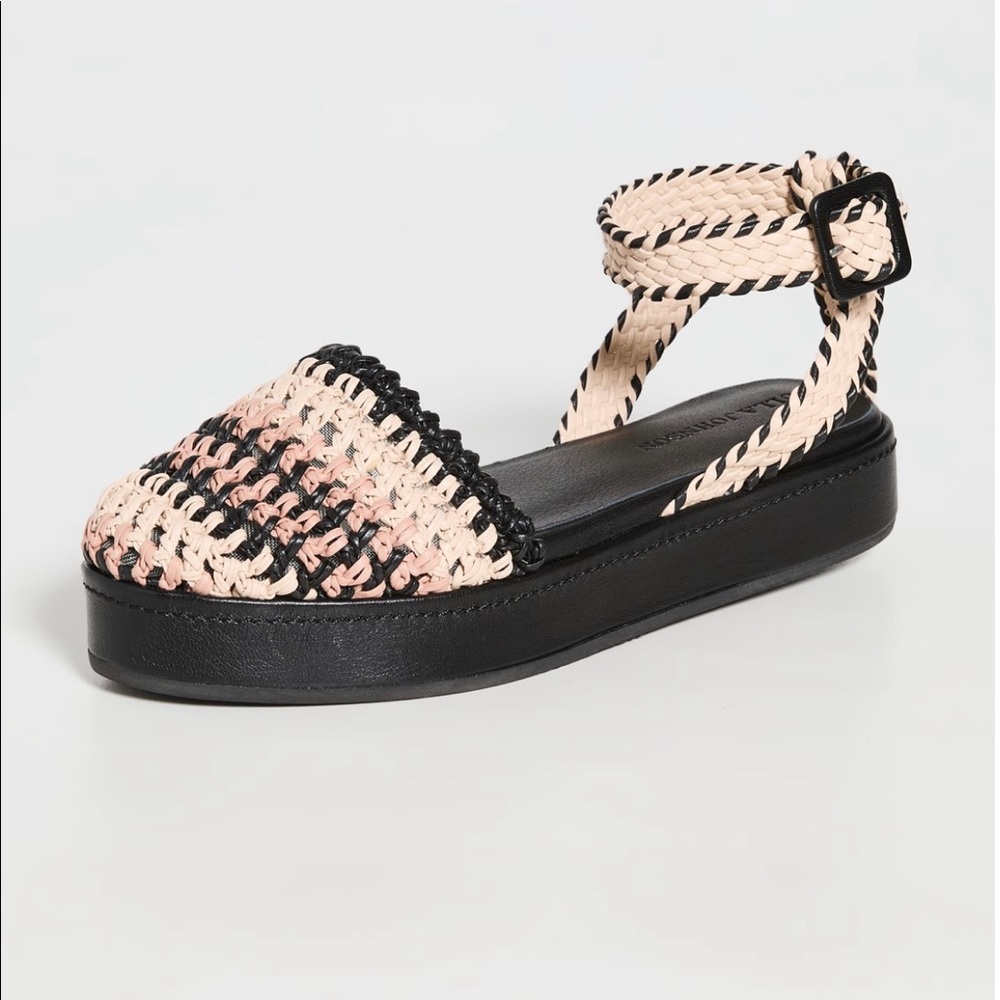 ❤️ NWB  $595 Ulla Johnson Black Polonio Crochet  Platform Sandals